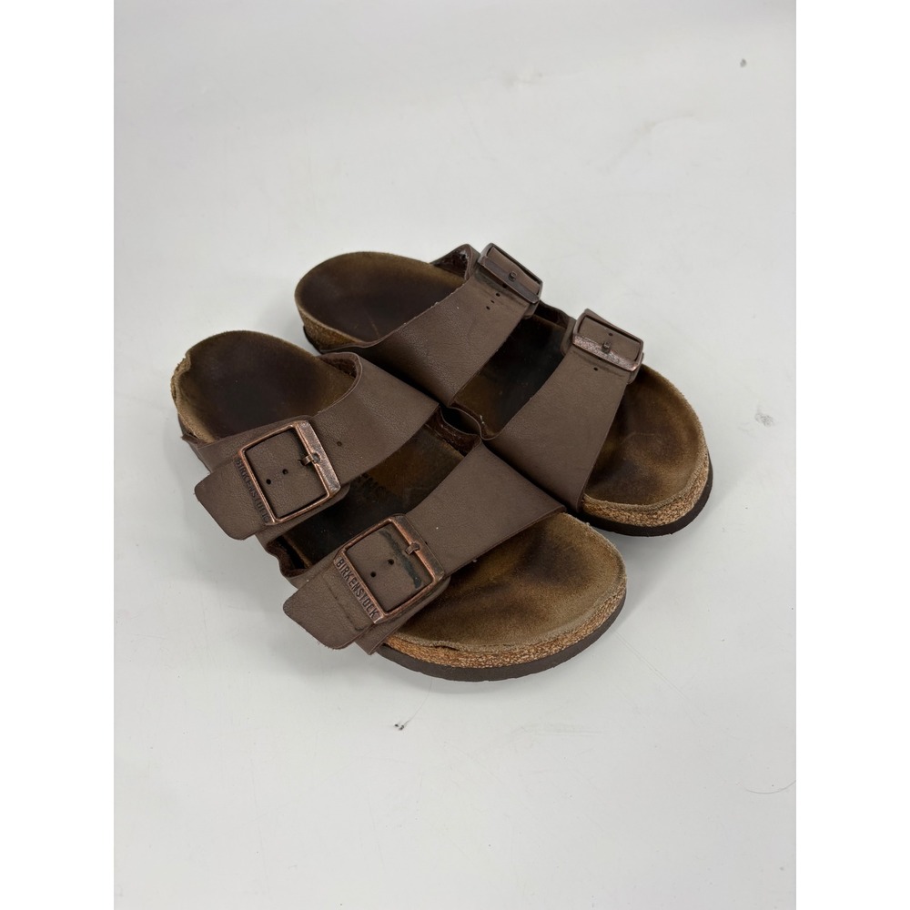Birkenstock Arizona Brown Two Strap Slide Sandals Birko-Flor Size 37 L6 M4